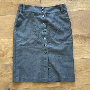 Banana Republic gray wool button up skirt size 8